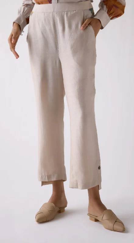 Grey Straight-Fit Trousers Trousers Seasonal Trendy Trousers Seasonal Trendy