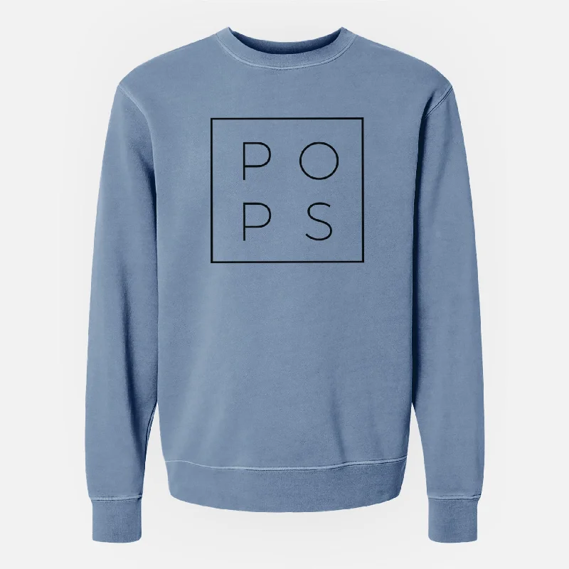 Pops Boxed - Unisex Pigment Dyed Crew Sweatshirt Hoodie with Zipper Versatile Modern Hoodie with Zipper Versatile Modern