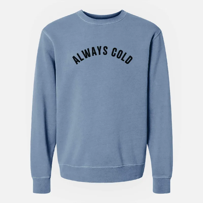 Always Cold - Articulate Collection - Unisex Pigment Dyed Crew Sweatshirt Hoodie with Puffed Sleeves Voluminous Trendy Hoodie with Puffed Sleeves Voluminous Trendy