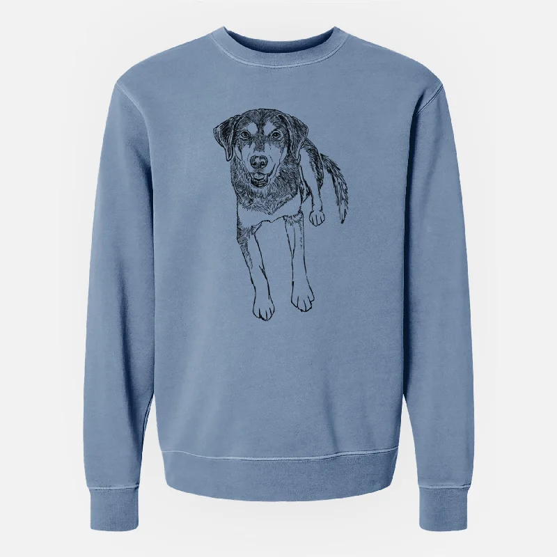 Doodled Briley the Mixed Breed - Unisex Pigment Dyed Crew Sweatshirt Hoodie with Set-In Sleeves Structured Classic Hoodie with Set-In Sleeves Structured Classic