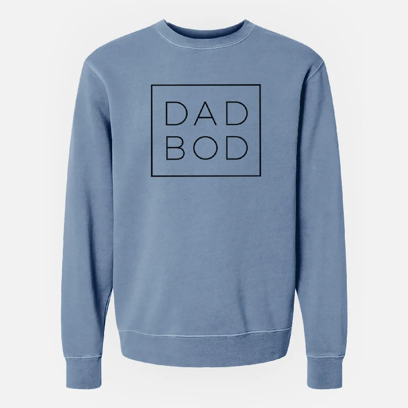 Dad Bod Boxed - Unisex Pigment Dyed Crew Sweatshirt Hoodie with Slit Hem Functional Movement Hoodie with Slit Hem Functional Movement