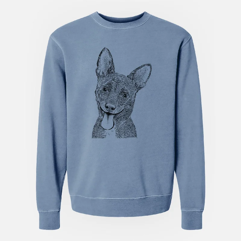 Bare Elvira the Terrier Mix - Unisex Pigment Dyed Crew Sweatshirt Hoodie with Slit Hem Functional Movement Hoodie with Slit Hem Functional Movement