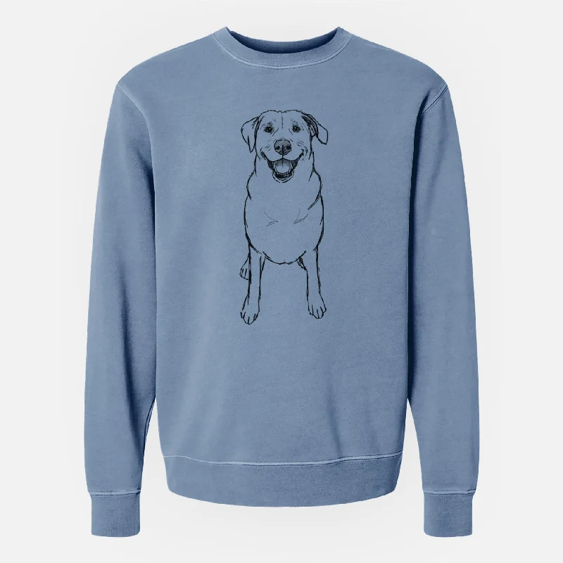 Doodled Harley the Goldador - Unisex Pigment Dyed Crew Sweatshirt Graphic Hoodie Design Print Graphic Hoodie Design Print