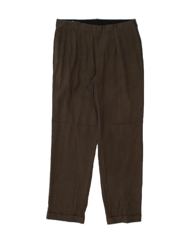 POLO RALPH LAUREN Mens Straight Chino Trousers  W34 L34 Grey Silk Trousers Travel Practical Trousers Travel Practical