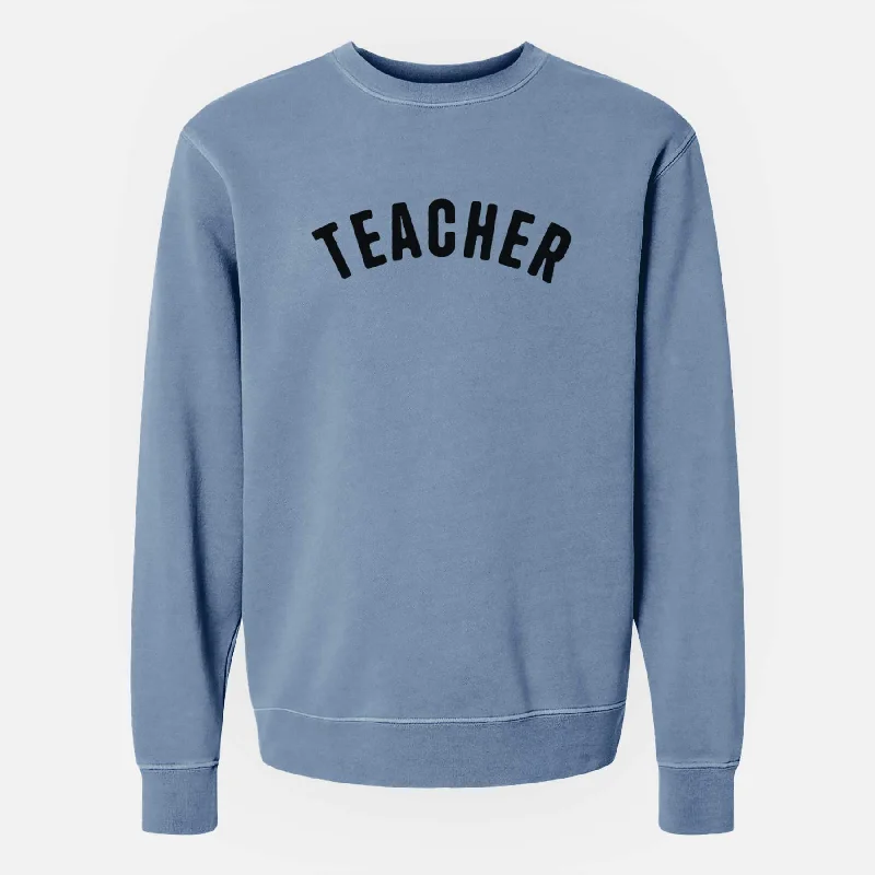 Teacher - Articulate Collection - Unisex Pigment Dyed Crew Sweatshirt Hoodie with Longline Fit Extended Stylish Hoodie with Longline Fit Extended Stylish