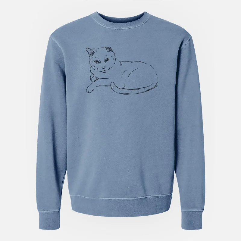 Doodled Spenser the Cat - Unisex Pigment Dyed Crew Sweatshirt Oversized Hoodie Comfort Casual Oversized Hoodie Comfort Casual Doodled Spenser the Cat - Unisex Pigment Dyed Crew Sweatshirt Oversized Hoodie Comfort Casual Oversized Hoodie Comfort Casual