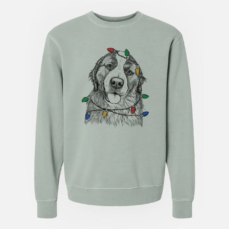 Christmas Lights Walter the Bernese Mountain Dog Mix - Unisex Pigment Dyed Crew Sweatshirt Hoodie with Thumb Holes Functional Cozy Hoodie with Thumb Holes Functional Cozy Christmas Lights Walter the Bernese Mountain Dog Mix - Unisex Pigment Dyed Crew Sweatshirt Hoodie with Thumb Holes Functional Cozy Hoodie with Thumb Holes Functional Cozy