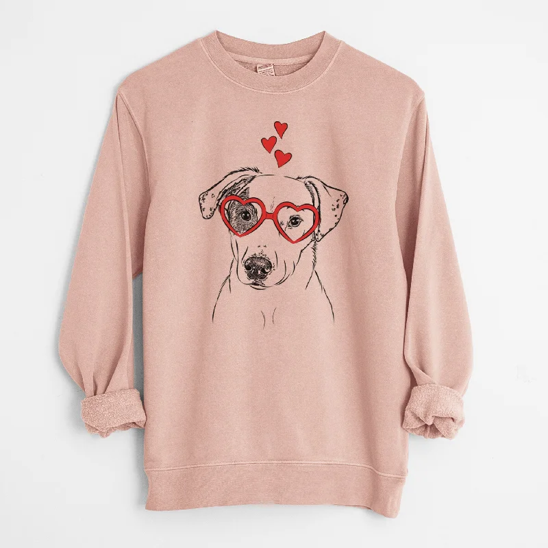 Valentine P Pie the Mixed Breed - Unisex Pigment Dyed Crew Sweatshirt Hoodie with Side Slits Relaxed Casual Hoodie with Side Slits Relaxed Casual