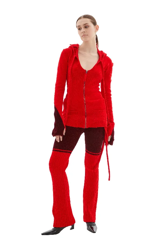 Knit Cardigan (Red) Terry Terry Cloth Terry Knit Terry Terry Cloth Terry Knit