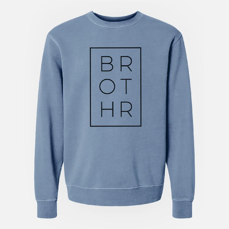 Brother Boxed - Unisex Pigment Dyed Crew Sweatshirt Hoodie with Hem Drawcord Adjustable Customizable Hoodie with Hem Drawcord Adjustable Customizable