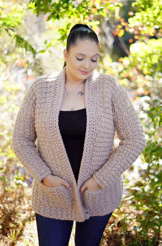Crochet Kit - Faux Knit Cardigan Bright Pastel Dark Bright Pastel Dark