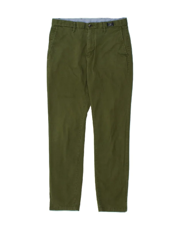 TOMMY HILFIGER Mens Slim Chino Trousers W32 L32 Green Cotton Trousers cozy soft Trousers cozy soft