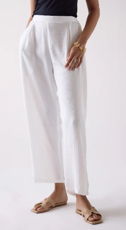 Ivory Wide-Leg Trousers Trousers Occasion Special Trousers Occasion Special