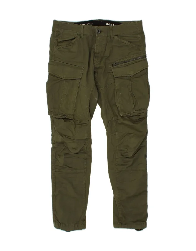 G-STAR Mens Slim Cargo Trousers W34 L34 Green Cotton Trousers Versatile Stylish Trousers Versatile Stylish