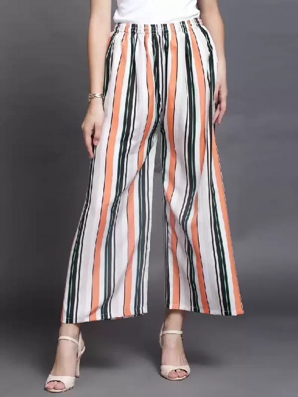 TANDUL Regular Fit Women White, Black, Orange Crepe Trousers Trousers Versatile Stylish Trousers Versatile Stylish TANDUL Regular Fit Women White, Black, Orange Crepe Trousers Trousers Versatile Stylish Trousers Versatile Stylish