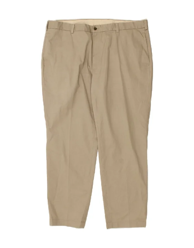 BROOKS BROTHERS Mens Clark Slim Chino Trousers W42 L30 Beige Cotton Trousers Office Stylish Trousers Office Stylish