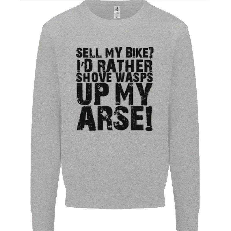 Cycling Biker Sell My Bike? Cyclist Bicycle Mens Sweatshirt Jumper Hoodie with Camouflage Military Edgy Hoodie with Camouflage Military Edgy