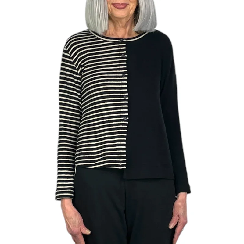 STRIPE/SOLID POLPA CARDIGAN Thin Thick Dense Thin Thick Dense