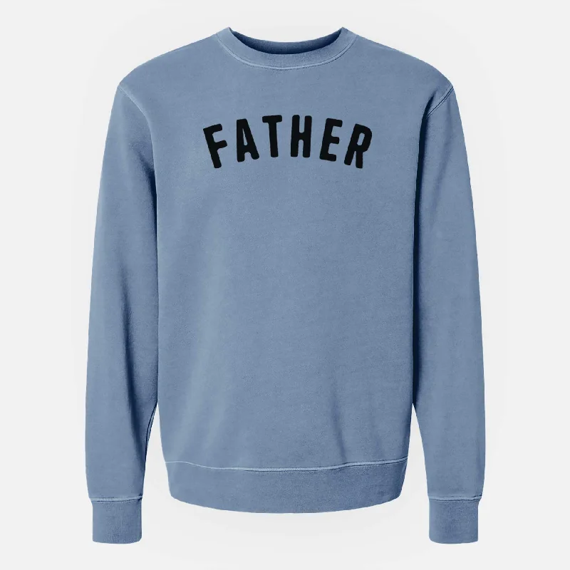 Father - Articulate Collection - Unisex Pigment Dyed Crew Sweatshirt Hoodie with High Neck Warm Protective Hoodie with High Neck Warm Protective