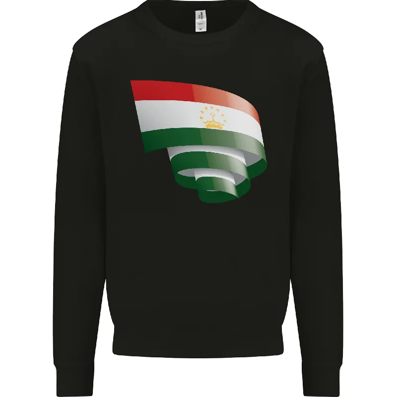 Curled Tajikistan Flag Tajik Day Football Mens Sweatshirt Jumper Hoodie Crop Top Short Trendy Hoodie Crop Top Short Trendy