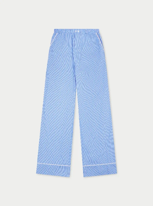 STRIPE PIPED EMBLEM TROUSERS - BLUE Trousers versatile all-occasion Trousers versatile all-occasion