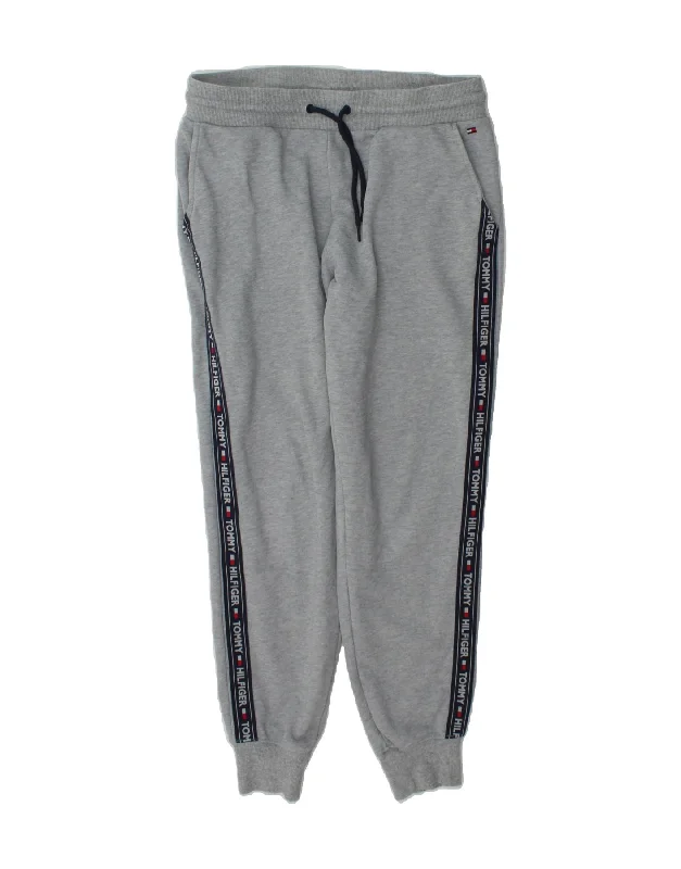 TOMMY HILFIGER Mens Graphic Tracksuit Trousers Joggers Medium Grey Cotton Trousers Print Floral Trousers Print Floral