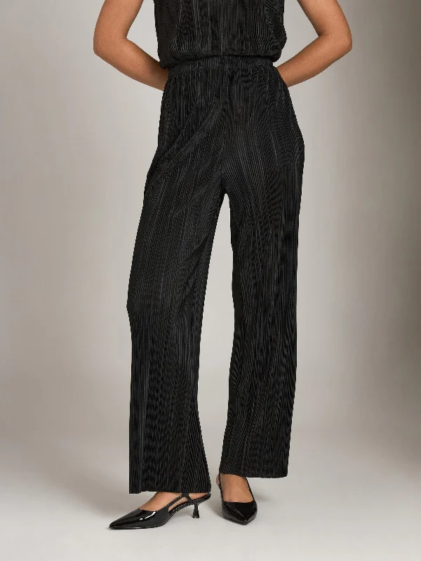 Pleated Dani Wide Trouser Trousers Striped Patterned Trousers Striped Patterned