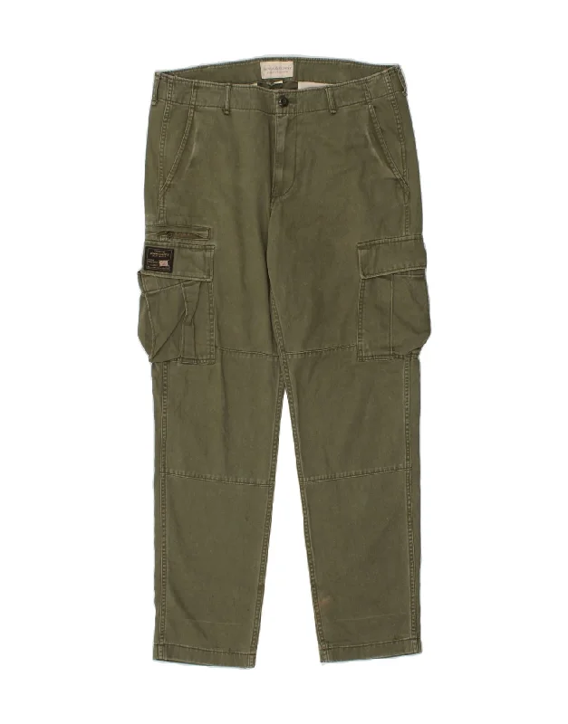 RALPH LAUREN Mens Straight Cargo Trousers W34 L32 Green Cotton Trousers fashionable chic Trousers fashionable chic