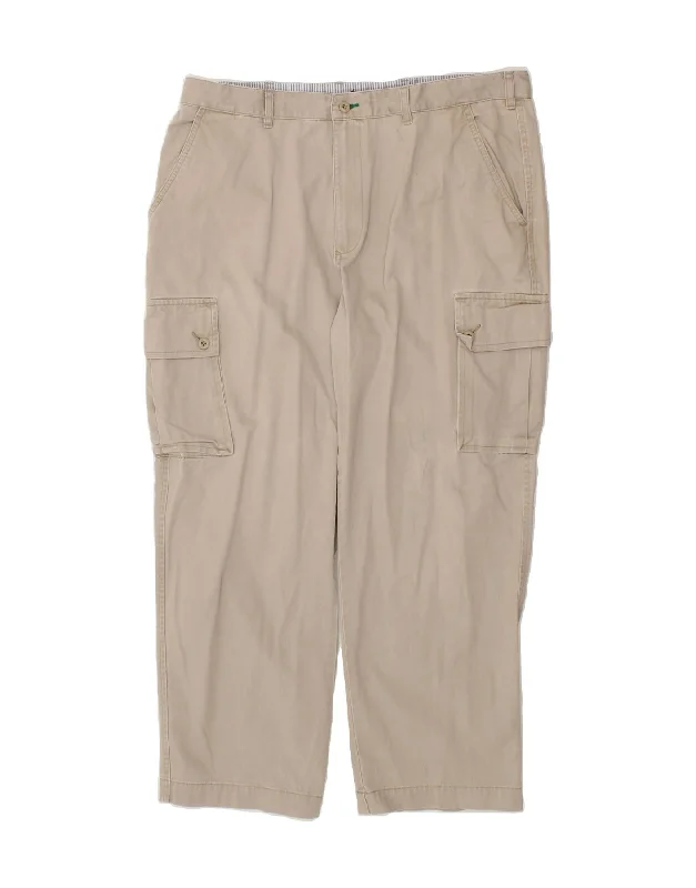 TOMMY HILFIGER Mens Straight Cargo Trousers W38 L30 Beige Cotton Trousers chic fashionable Trousers chic fashionable