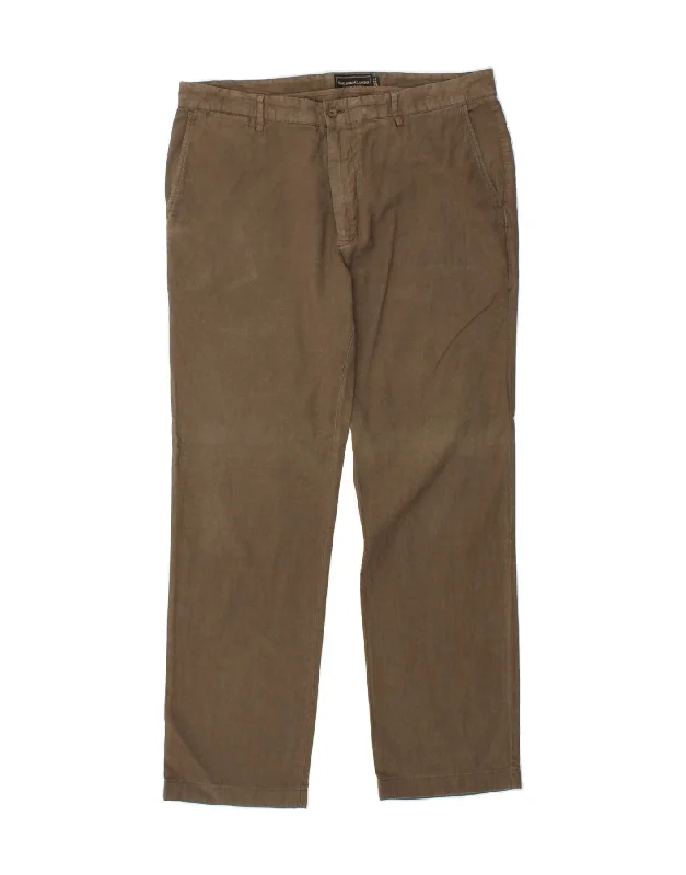 MARLBORO CLASSICS Mens Straight Chino Trousers EU 56 3XL W38 L32 Khaki Trousers Top Rated Trousers Top Rated