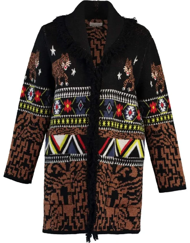 Portobello Tiger Merino Jacquard Cardigan Embroidered Appliqued Beaded Embroidered Appliqued Beaded Portobello Tiger Merino Jacquard Cardigan Embroidered Appliqued Beaded Embroidered Appliqued Beaded