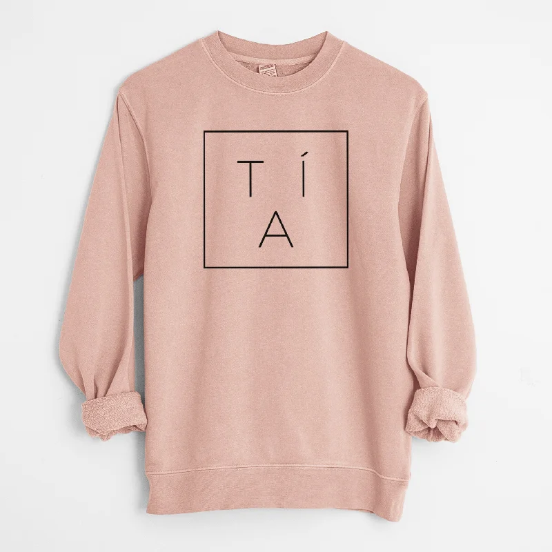 Tia Boxed - Unisex Pigment Dyed Crew Sweatshirt Hoodie with Embroidery Detailed Premium Hoodie with Embroidery Detailed Premium