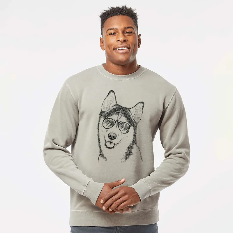 Aviator Remmie the Siberian Husky - Unisex Pigment Dyed Crew Sweatshirt Hoodie with Elastic Waist Stretchable Comfortable Hoodie with Elastic Waist Stretchable Comfortable Aviator Remmie the Siberian Husky - Unisex Pigment Dyed Crew Sweatshirt Hoodie with Elastic Waist Stretchable Comfortable Hoodie with Elastic Waist Stretchable Comfortable