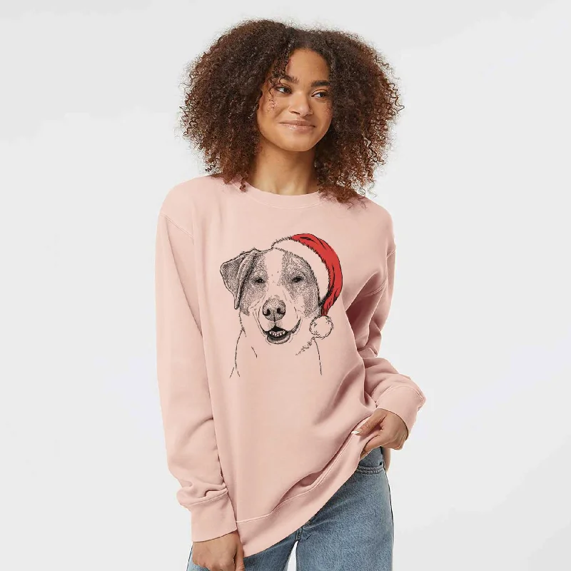 Santa Piper Pilot the Hound Mix - Unisex Pigment Dyed Crew Sweatshirt Hoodie with Pastel Soft Subtle Hoodie with Pastel Soft Subtle