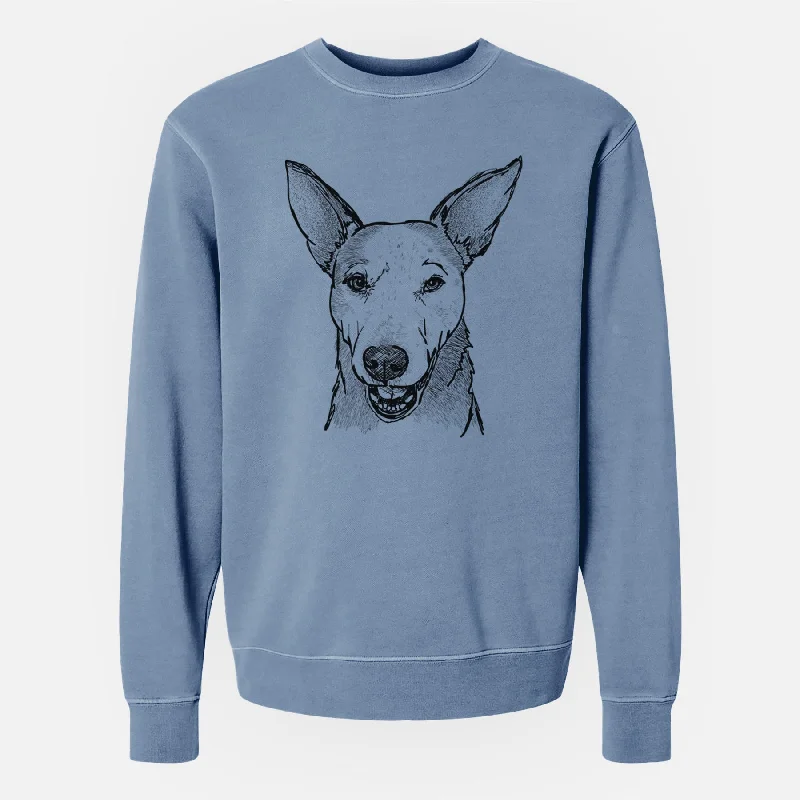 Doodled Giselle the Australian Cattle Dog Mix - Unisex Pigment Dyed Crew Sweatshirt Hoodie Jacket Zipper Layering Hoodie Jacket Zipper Layering