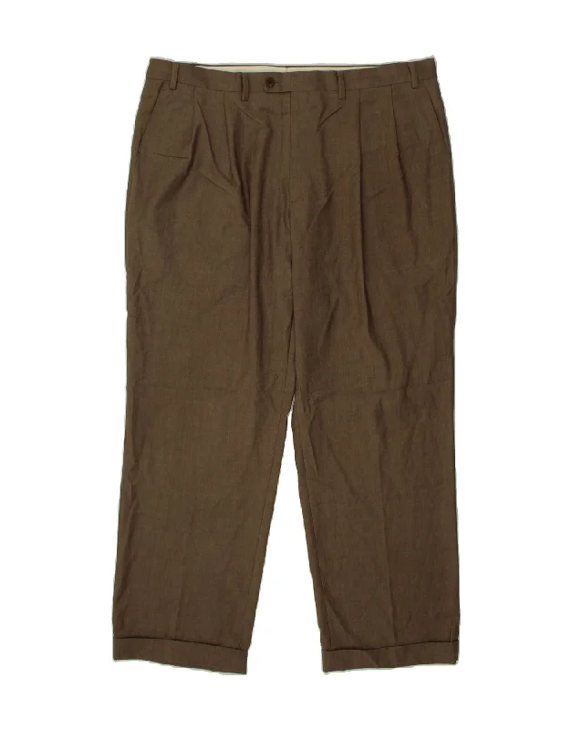 RALPH LAUREN Mens Pegged Chino Trousers W40 L30 Khaki Polyester Trousers Favorite Customer Trousers Favorite Customer