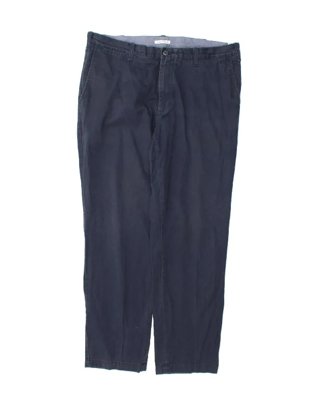 NAUTICA Mens Slim Chino Trousers W38 L32 Navy Blue Cotton Cropped Trousers Casual Linen Cropped Trousers Casual Linen