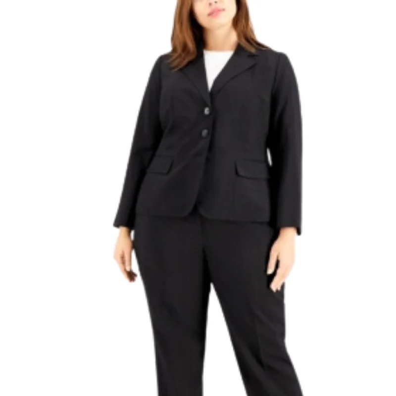 LE SUIT - Plus Size Glazed Melange Three-Button Blazer Women's Warm Suit