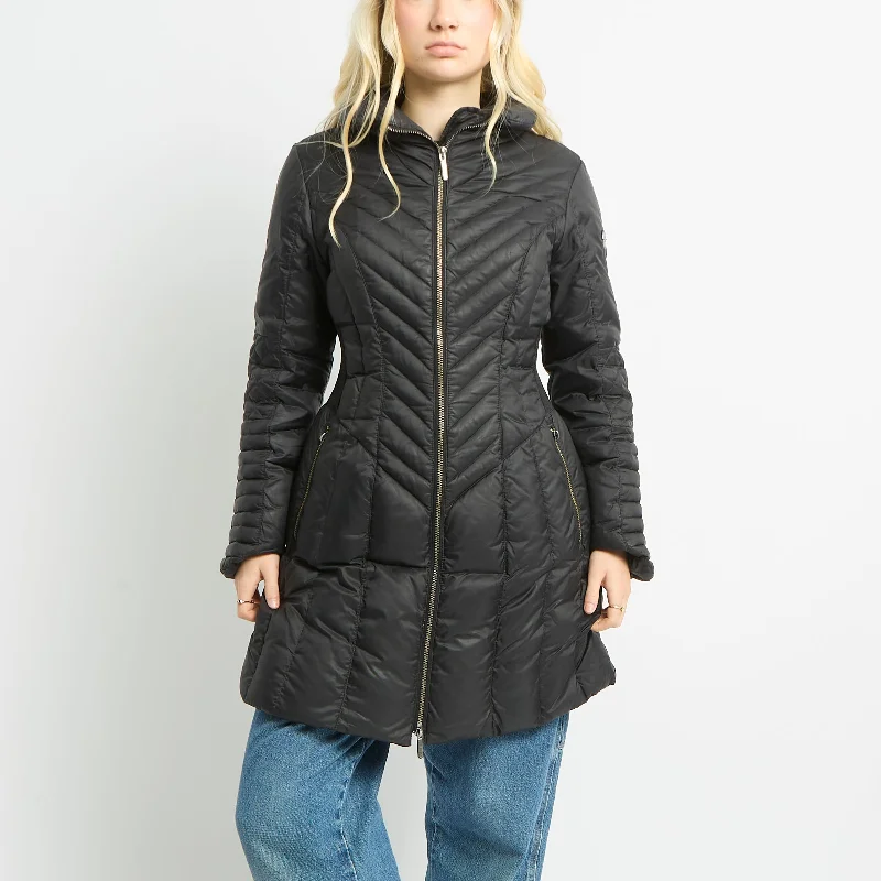 Armani Long Puffer Coat With Elasticated Waist - UK 10 Suede Jacket Faux Fur Jacket Puffer Jacket Armani Long Puffer Coat With Elasticated Waist - UK 10 Suede Jacket Faux Fur Jacket Puffer Jacket