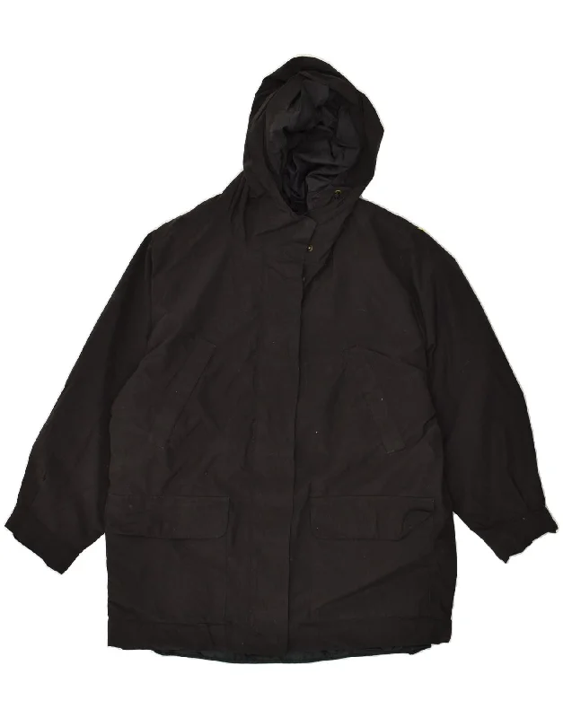 EDDIE BAUER Womens Oversized Hooded Windbreaker Coat UK 10 Small Black Asymmetrical Collar Hooded Zippered EDDIE BAUER Womens Oversized Hooded Windbreaker Coat UK 10 Small Black Asymmetrical Collar Hooded Zippered