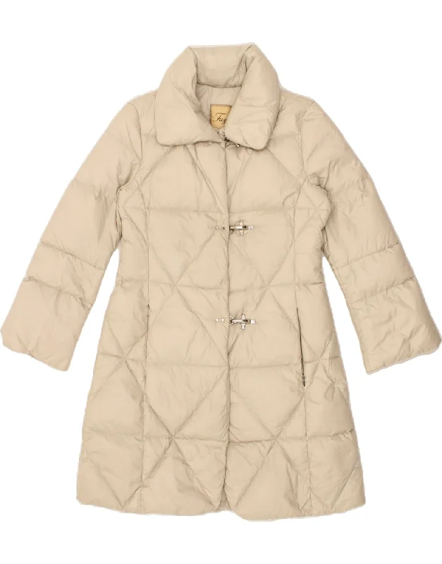 FAY Womens Padded Coat UK 10 Small Beige Polyamide Boat Neck Jacket Square Neck Jacket One-Shoulder Jacket FAY Womens Padded Coat UK 10 Small Beige Polyamide Boat Neck Jacket Square Neck Jacket One-Shoulder Jacket
