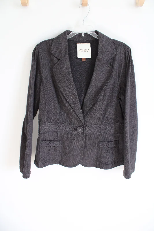 Sonoma Dark Gray Pinstripe Blazer | L Summer Women's Jacket