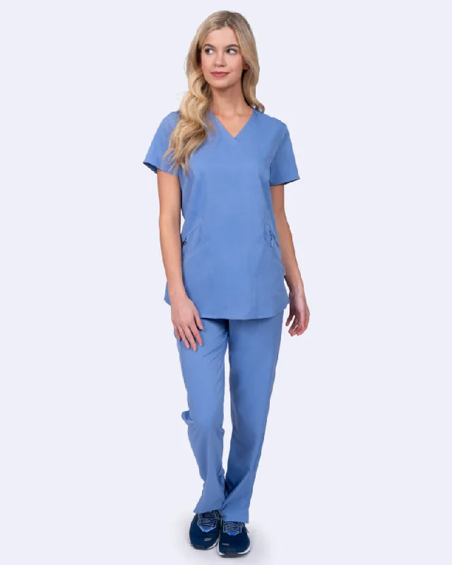Ava Therese Ava Back Knit Top (1084) Sky Blue Knit Tee