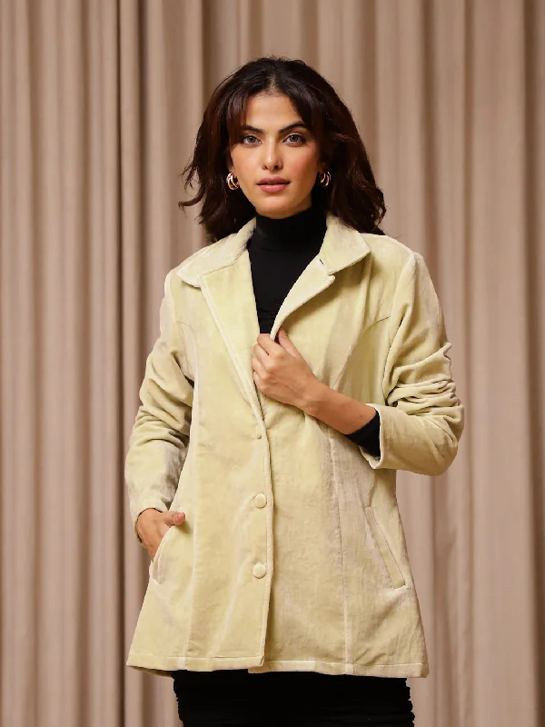 Yellow Solid Print Velvet Jacket for Women Stand-Up Collar Roll-Neck Collar Turtle Neck Stand-Up Collar Roll-Neck Collar Turtle Neck Yellow Solid Print Velvet Jacket for Women Stand-Up Collar Roll-Neck Collar Turtle Neck Stand-Up Collar Roll-Neck Collar Turtle Neck