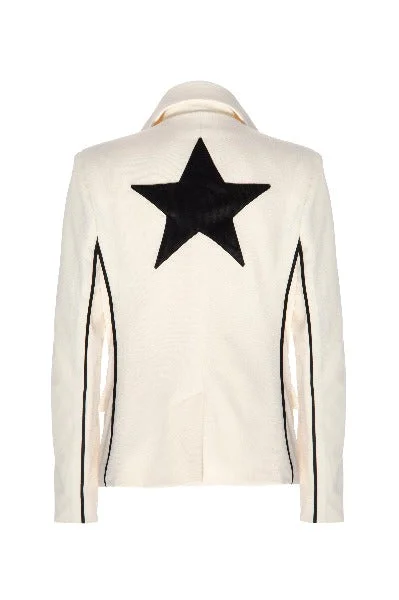 MAXINE Creamy Neoprene Star Blazer Women's Trendy Jacket