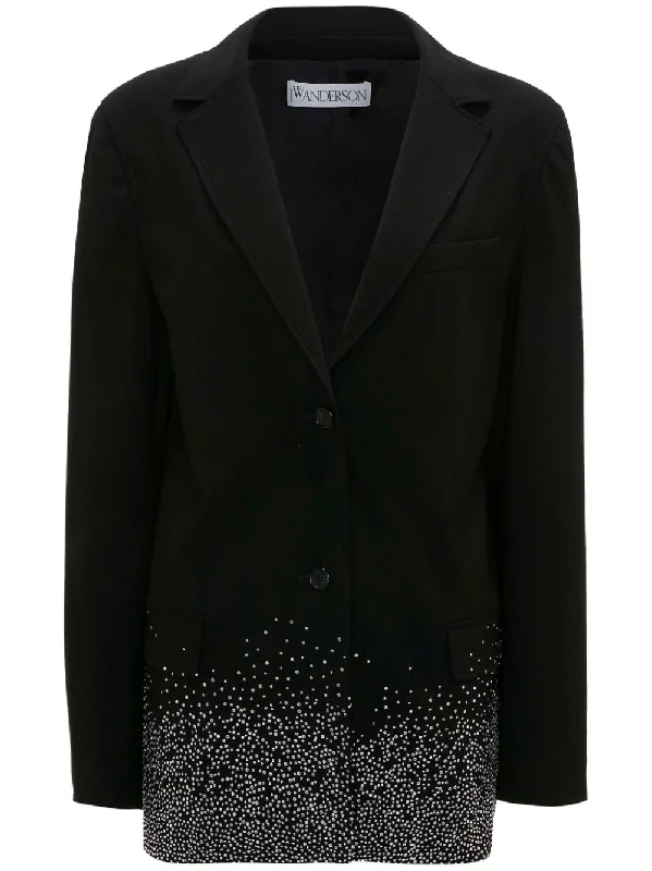 crystal-embellished single-breasted blazer Women's Pencil Blazer