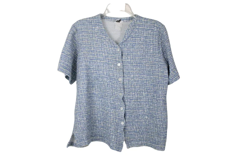 Bonworth Blue Knit Top | L Retro Knit Shirt