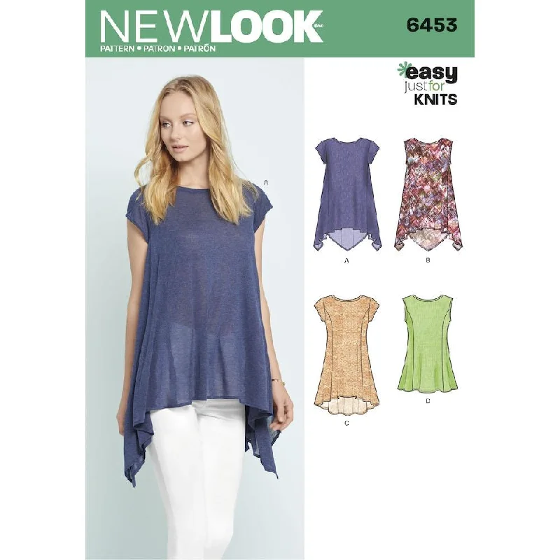 Newlook Pattern 6453 Misses' Easy Knit Tops Elegant Knit Top