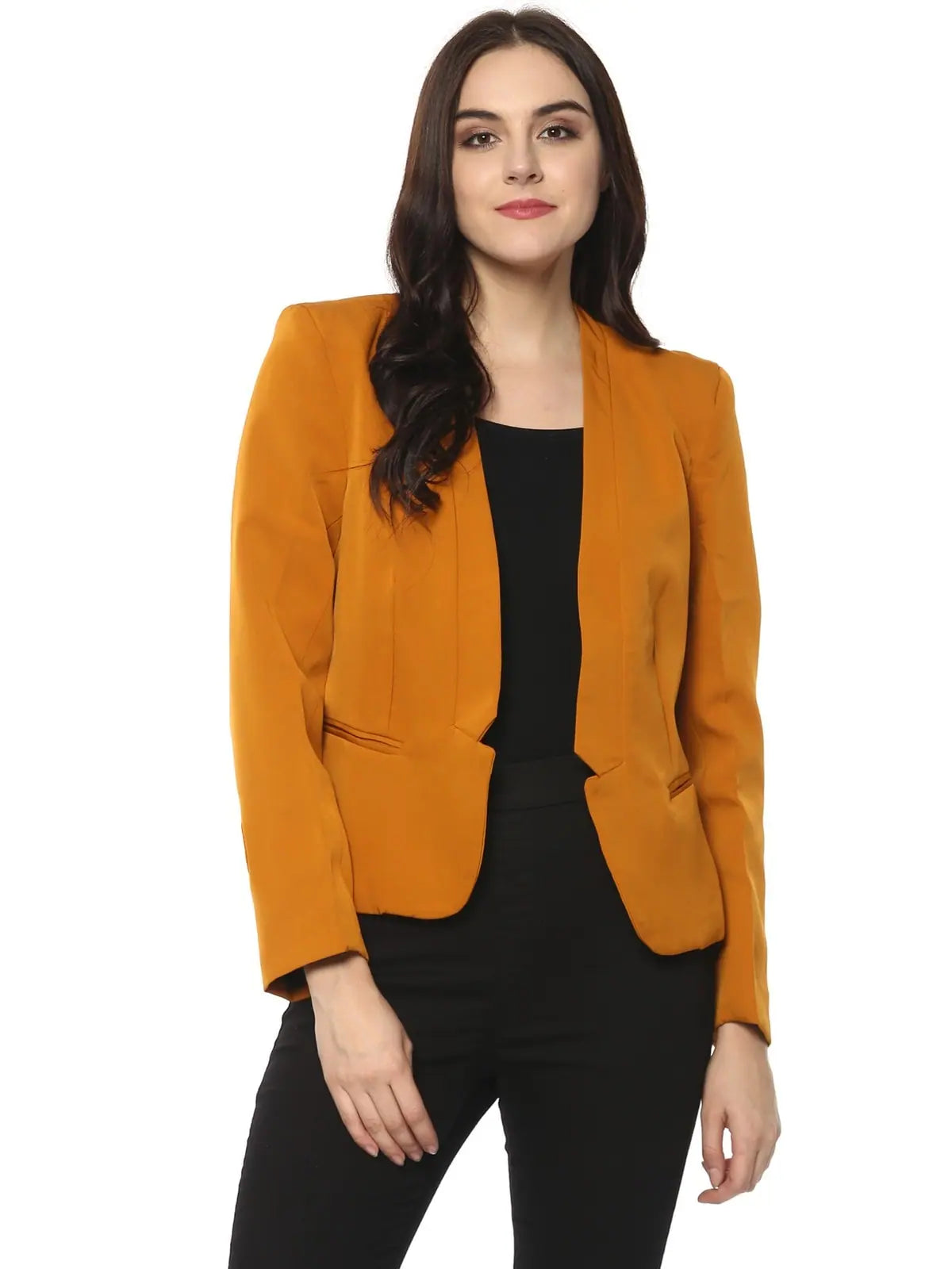 Pannkh Women's Solid Notched Blazer Women's Patchwork Suit