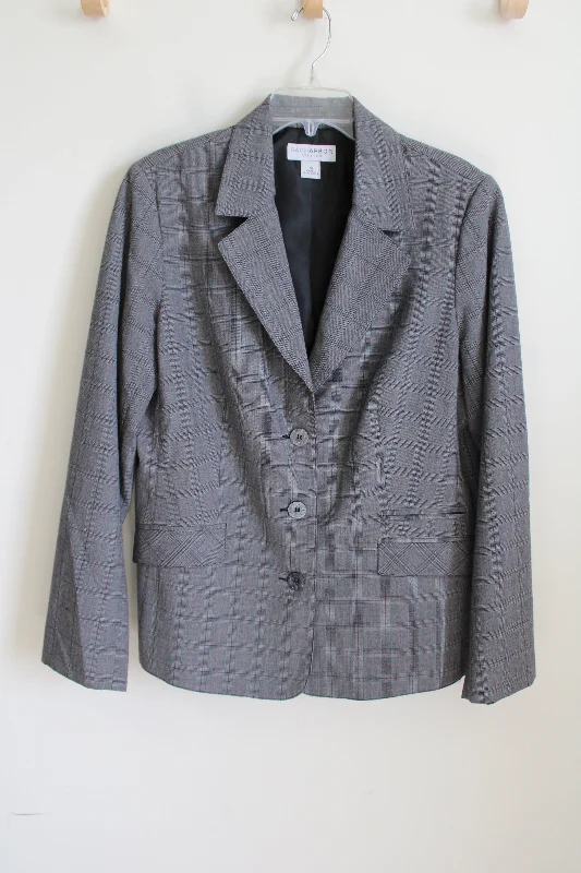 Sag Harbor Stretch Gray Purple Plaid Blazer | 16 Women's Banquet Suit